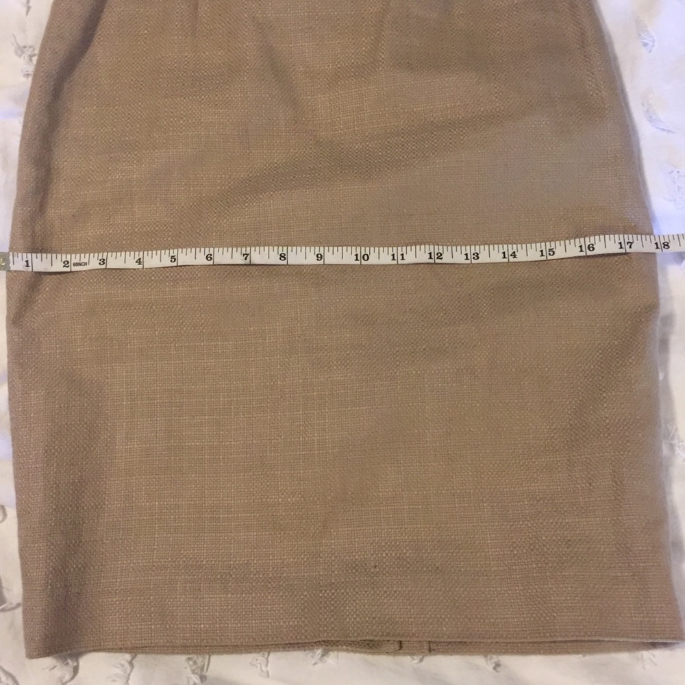 Calvin Klein Linen Blend Tan Beige Tailored Pencil Skirt Sz S - Picture 4 of 8